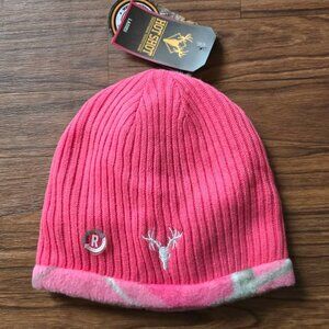 Realtree Pink Camo Reversible Beanie Hot Shot Fleece Winter Hat Ladies One Size